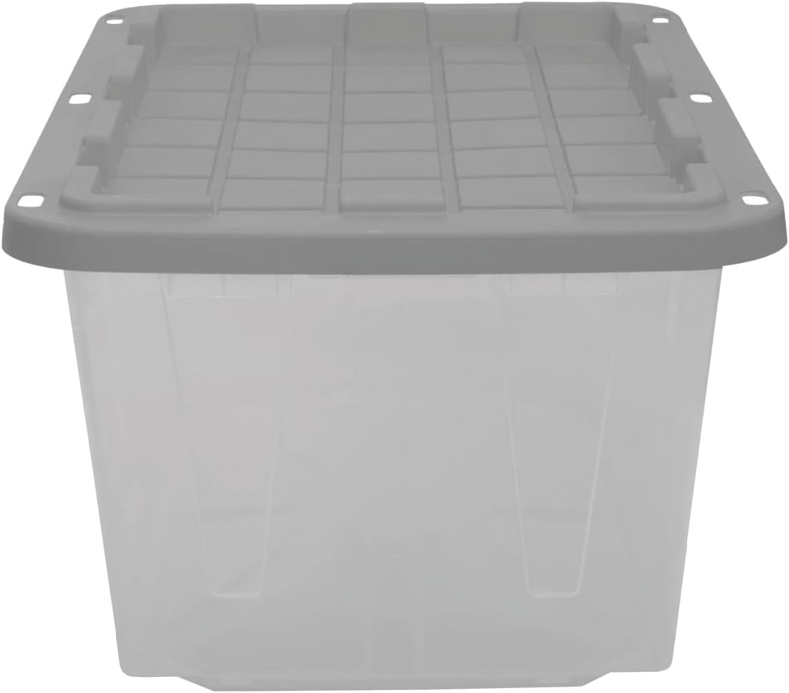 CX BLACK & YELLOW 27-Gallon Heavy Duty Clear Storage Bins with Lids