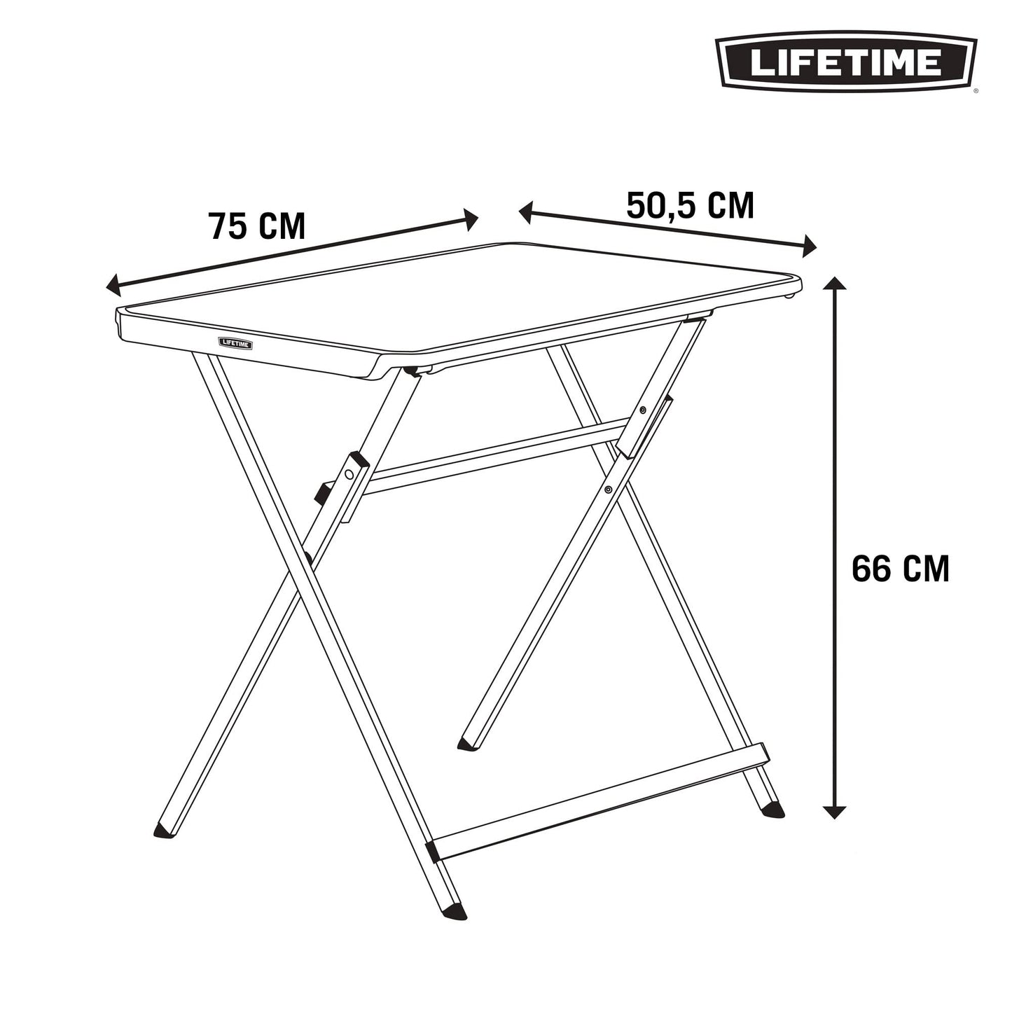 LIFETIME Small Folding Table, Personal TV Tray - Portable - 30 Inch (80623)