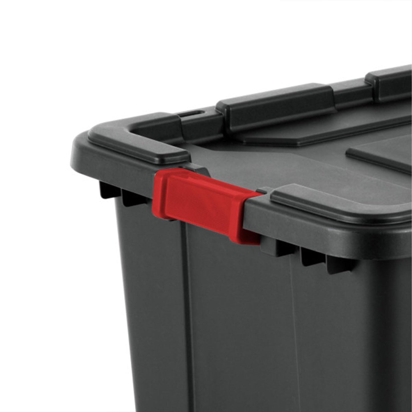 Sterilite 6-Pack Industrial Tote Plastic Storage Bins with Lids, 15 Gallon Black