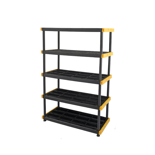 CX Black & Yellow 5-Tier Heavy Duty Plastic Storage Shelves