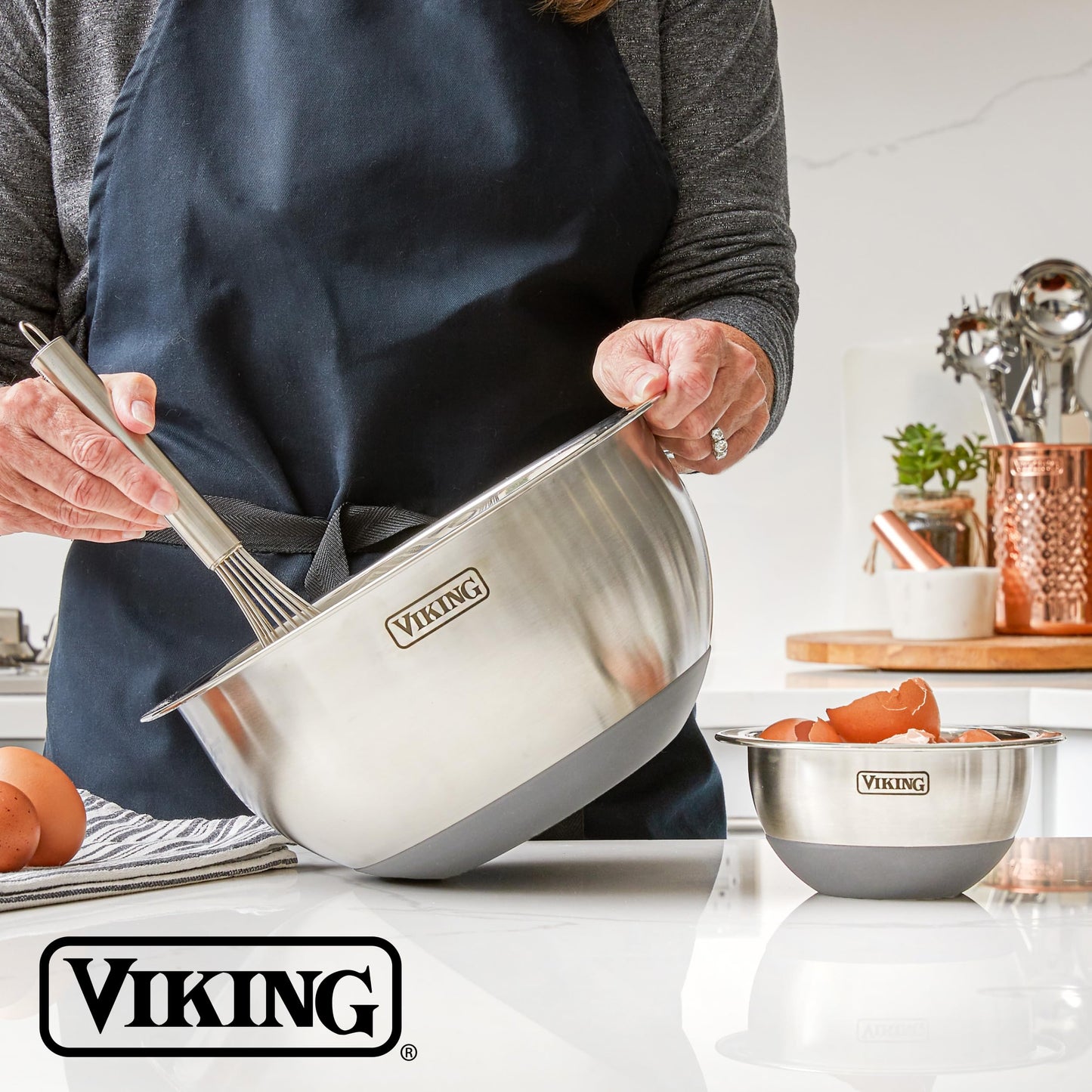 Viking Mixing Bowls Set, 10 Piece Stainless Steel Kitchen Cookware