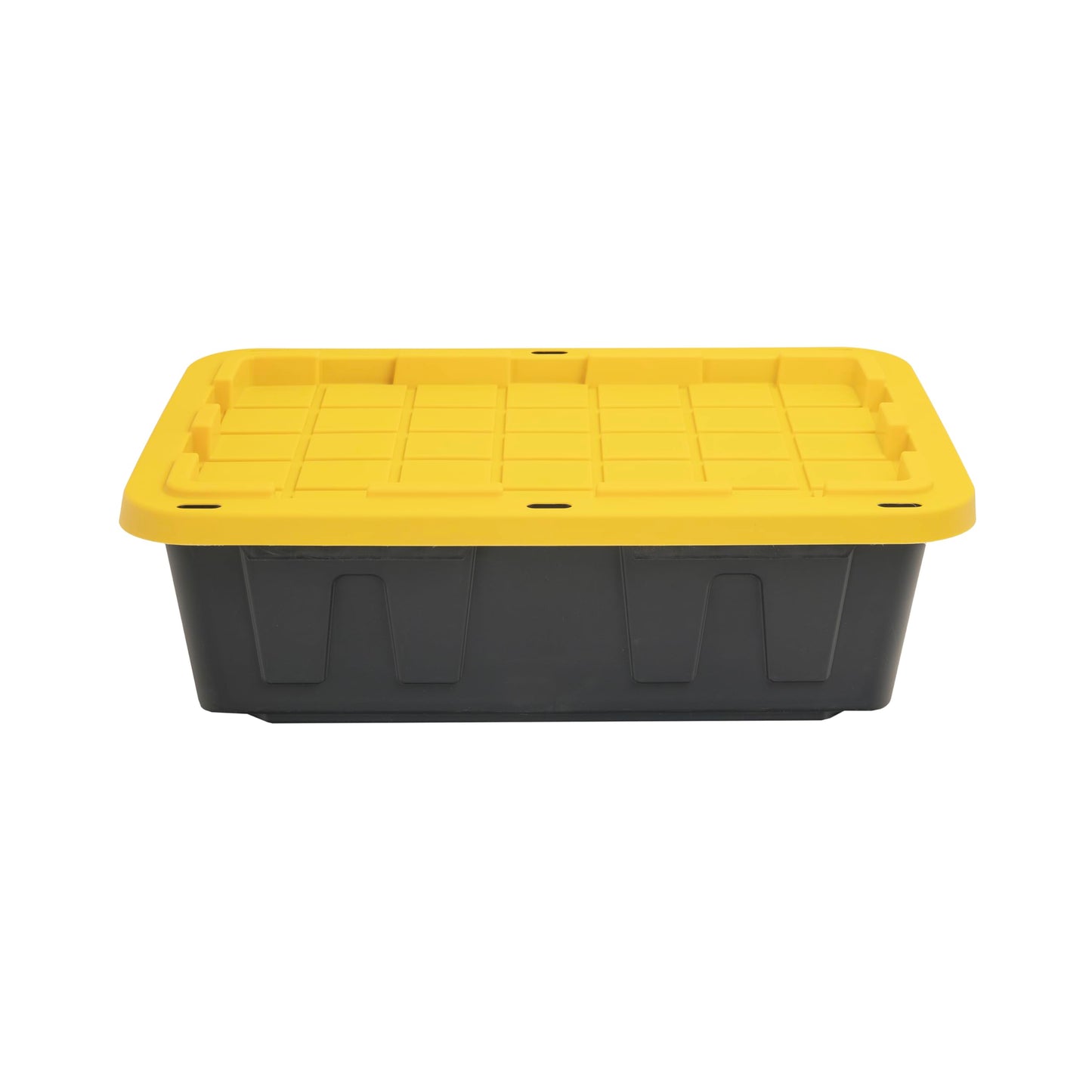 CX BLACK & YELLOW 12-Gallon Heavy Duty Storage Bins with Lids Stackable Plastic 4 PacK