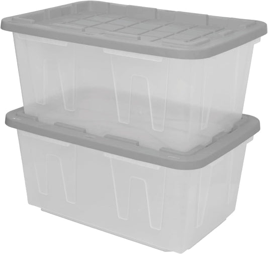 CX BLACK & YELLOW 27-Gallon Heavy Duty Clear Storage Bins with Lids