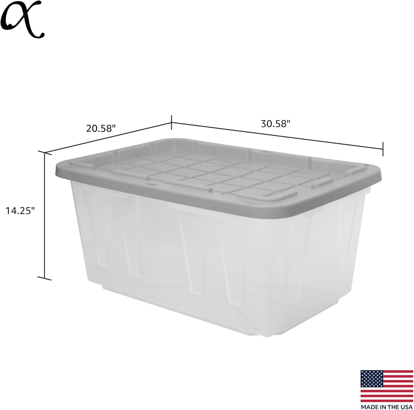 CX BLACK & YELLOW 27-Gallon Heavy Duty Clear Storage Bins with Lids