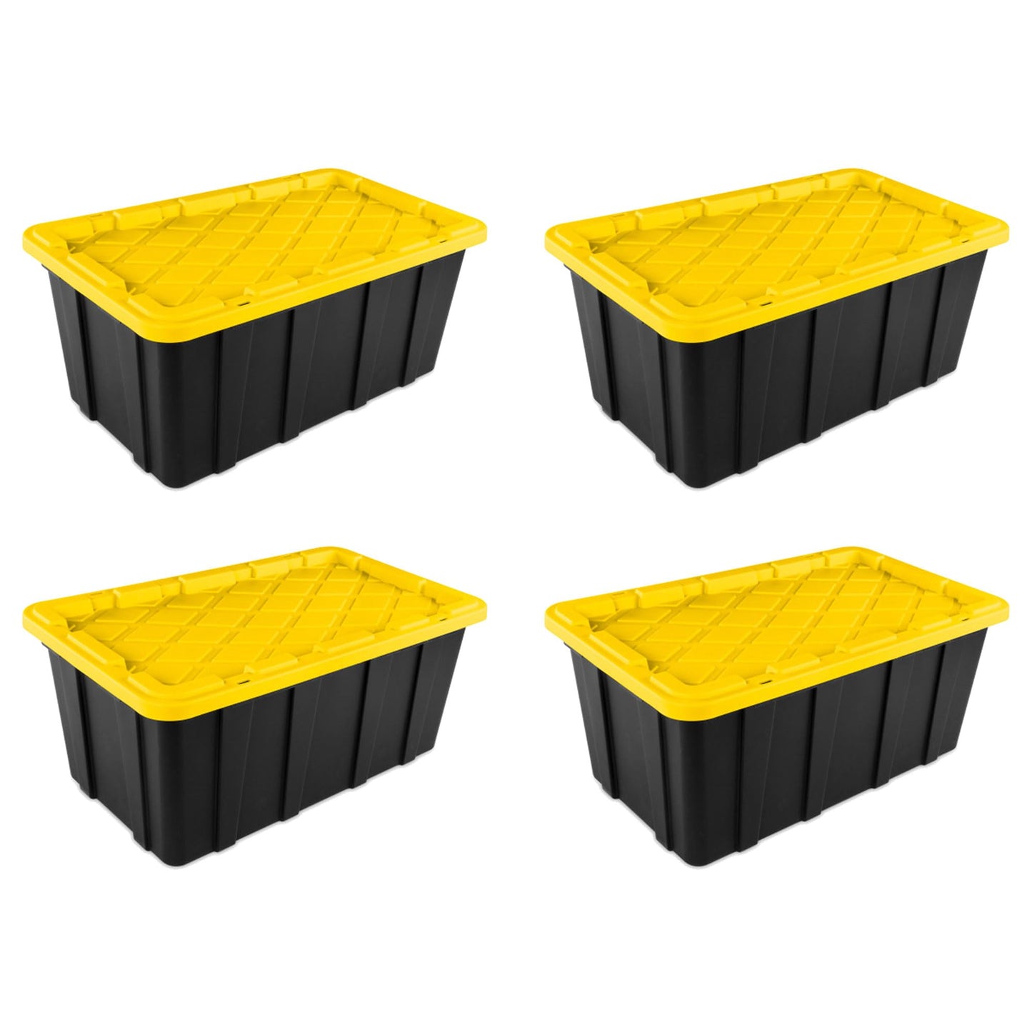 Sterilite 12-Pack Industrial Tote Plastic Storage Container Bins with Lids, 17 Gallon