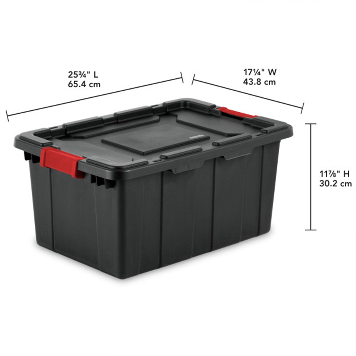 Sterilite 6-Pack Industrial Tote Plastic Storage Bins with Lids, 15 Gallon Black