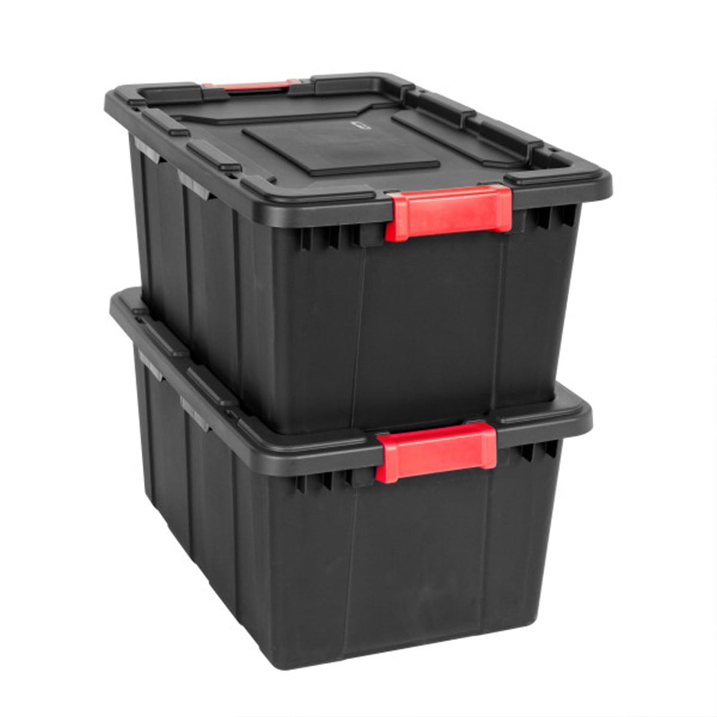 Sterilite 6-Pack Industrial Tote Plastic Storage Bins with Lids, 15 Gallon Black