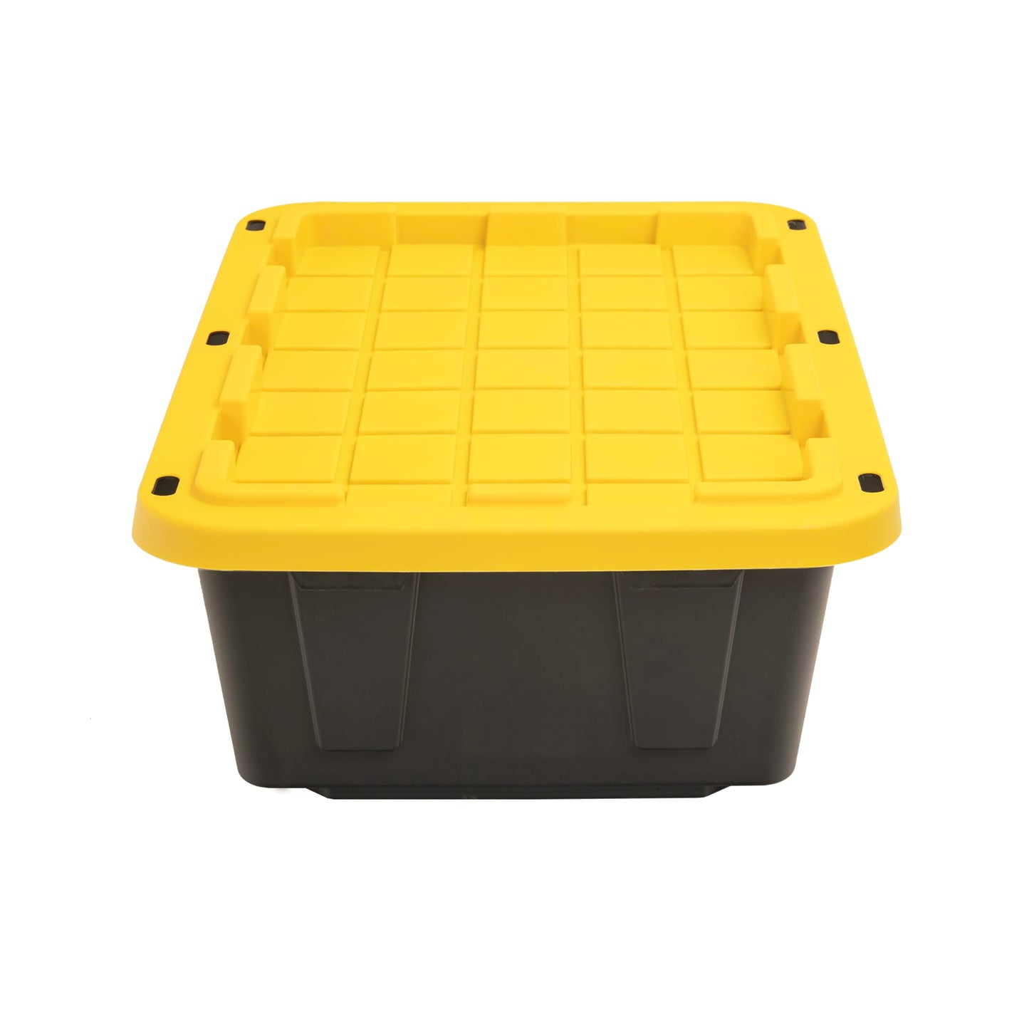 CX BLACK & YELLOW 12-Gallon Heavy Duty Storage Bins with Lids Stackable Plastic 4 PacK