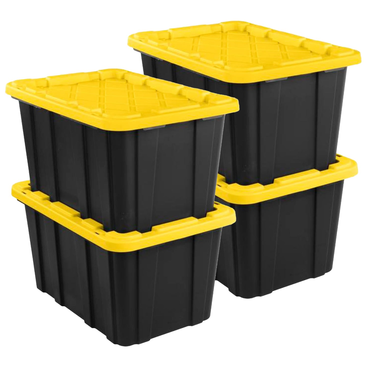 Sterilite 12-Pack Industrial Tote Plastic Storage Container Bins with Lids, 17 Gallon