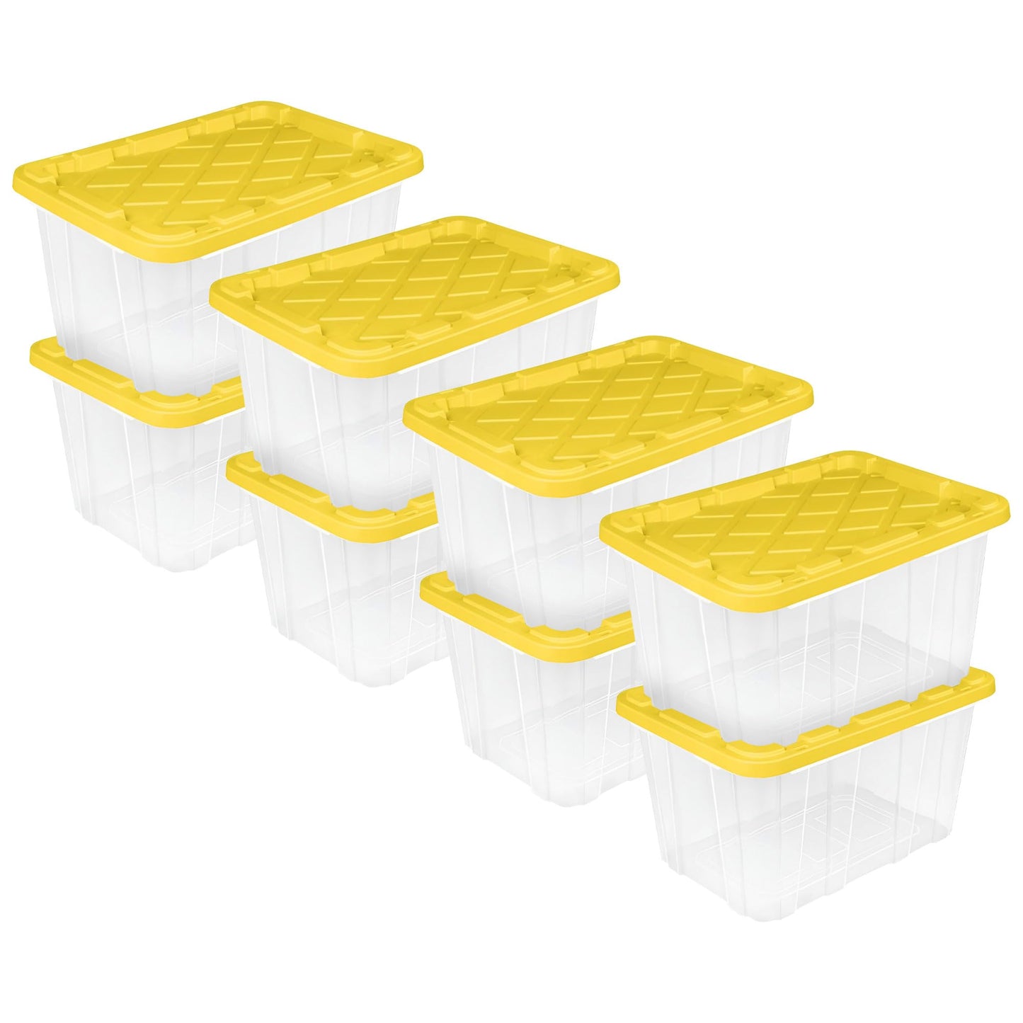 Sterilite 12-Pack Industrial Tote Plastic Storage Container Bins with Lids, 17 Gallon