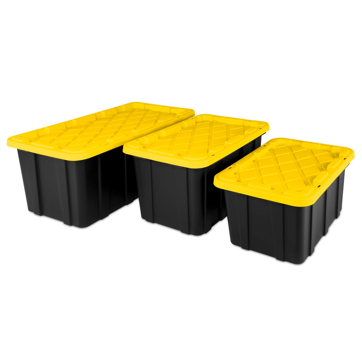 Sterilite 12-Pack Industrial Tote Plastic Storage Container Bins with Lids 27 Gallon