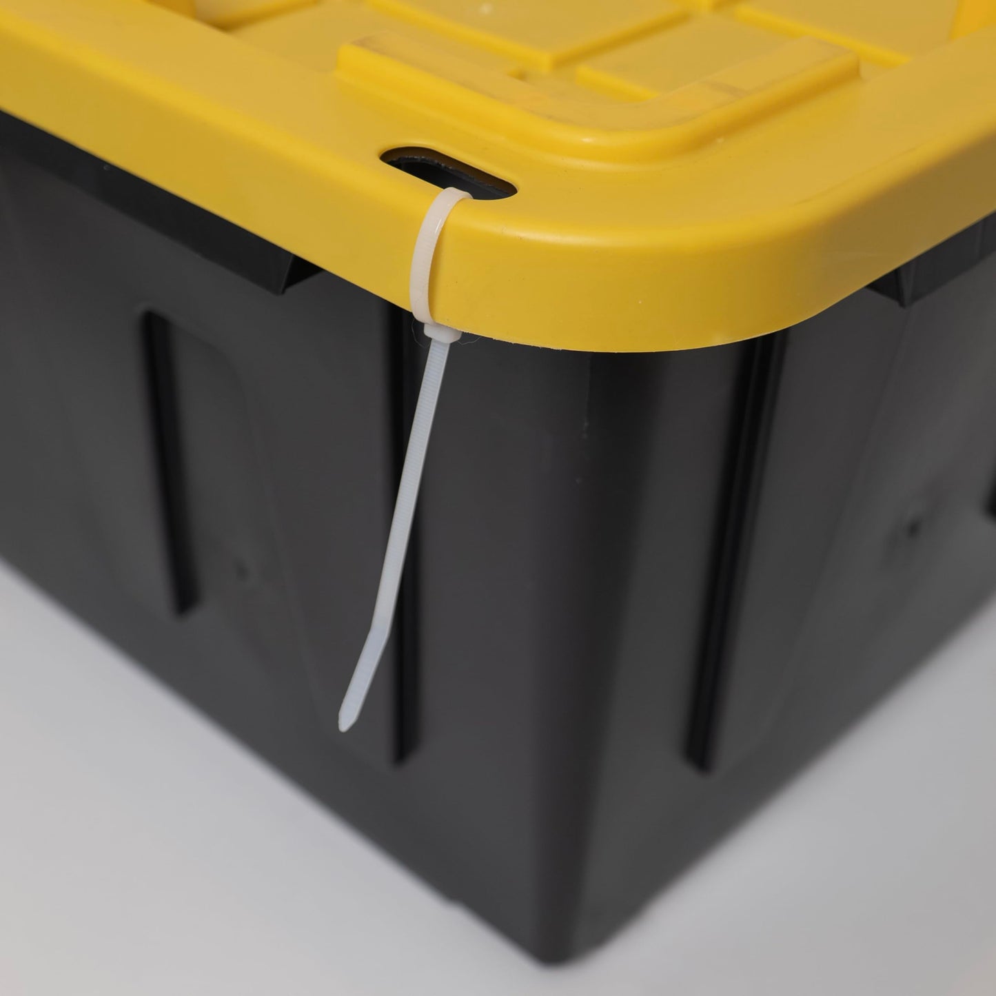 CX BLACK & YELLOW 12-Gallon Heavy Duty Storage Bins with Lids Stackable Plastic 4 PacK