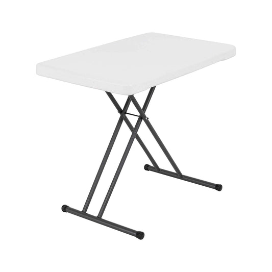 LIFETIME 80251 Adjustable Folding Laptop Table TV Tray, 26 Inch, White Granite