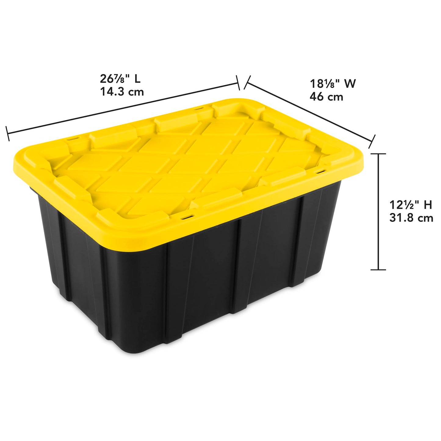 Sterilite 12-Pack Industrial Tote Plastic Storage Container Bins with Lids, 17 Gallon