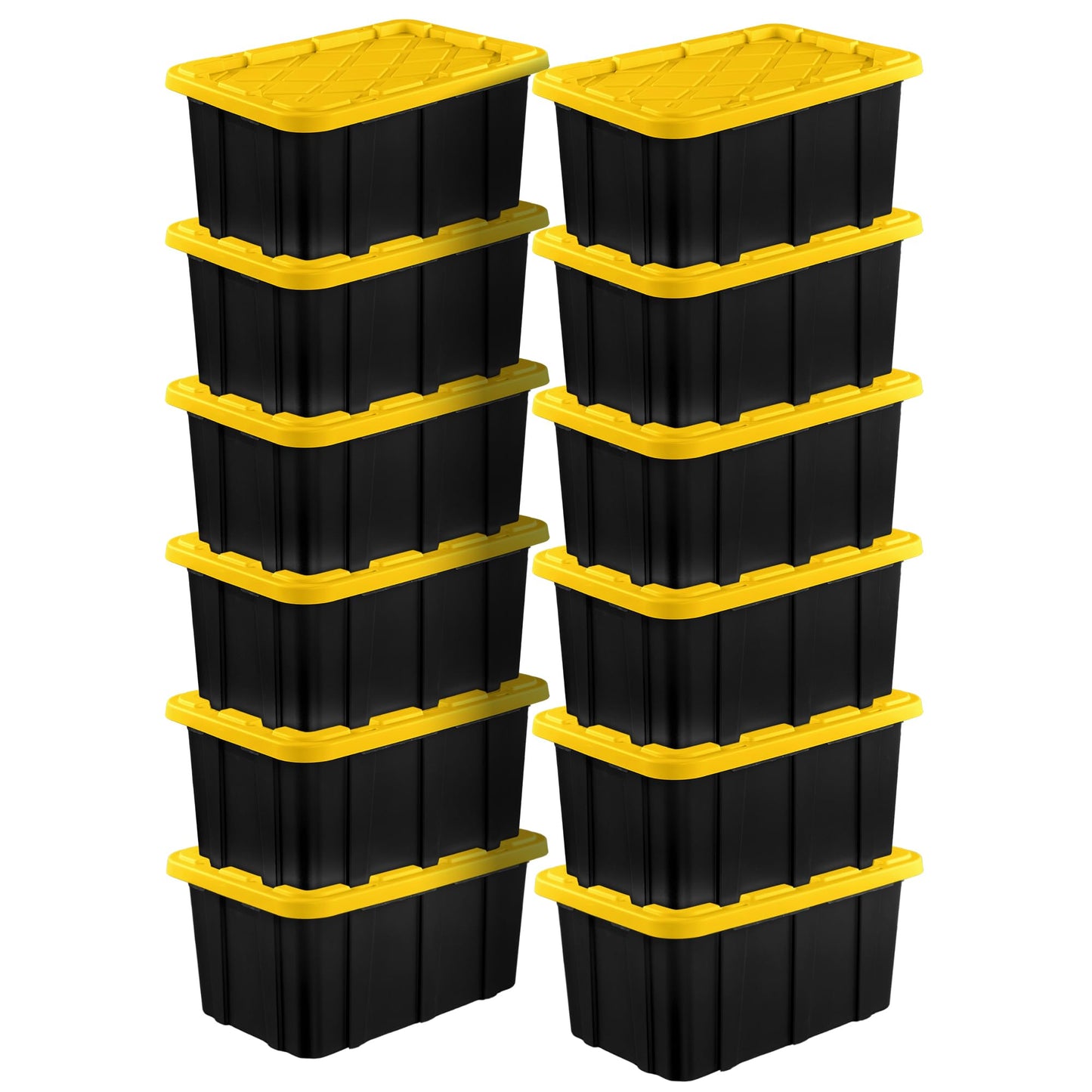 Sterilite 12-Pack Industrial Tote Plastic Storage Container Bins with Lids, 17 Gallon