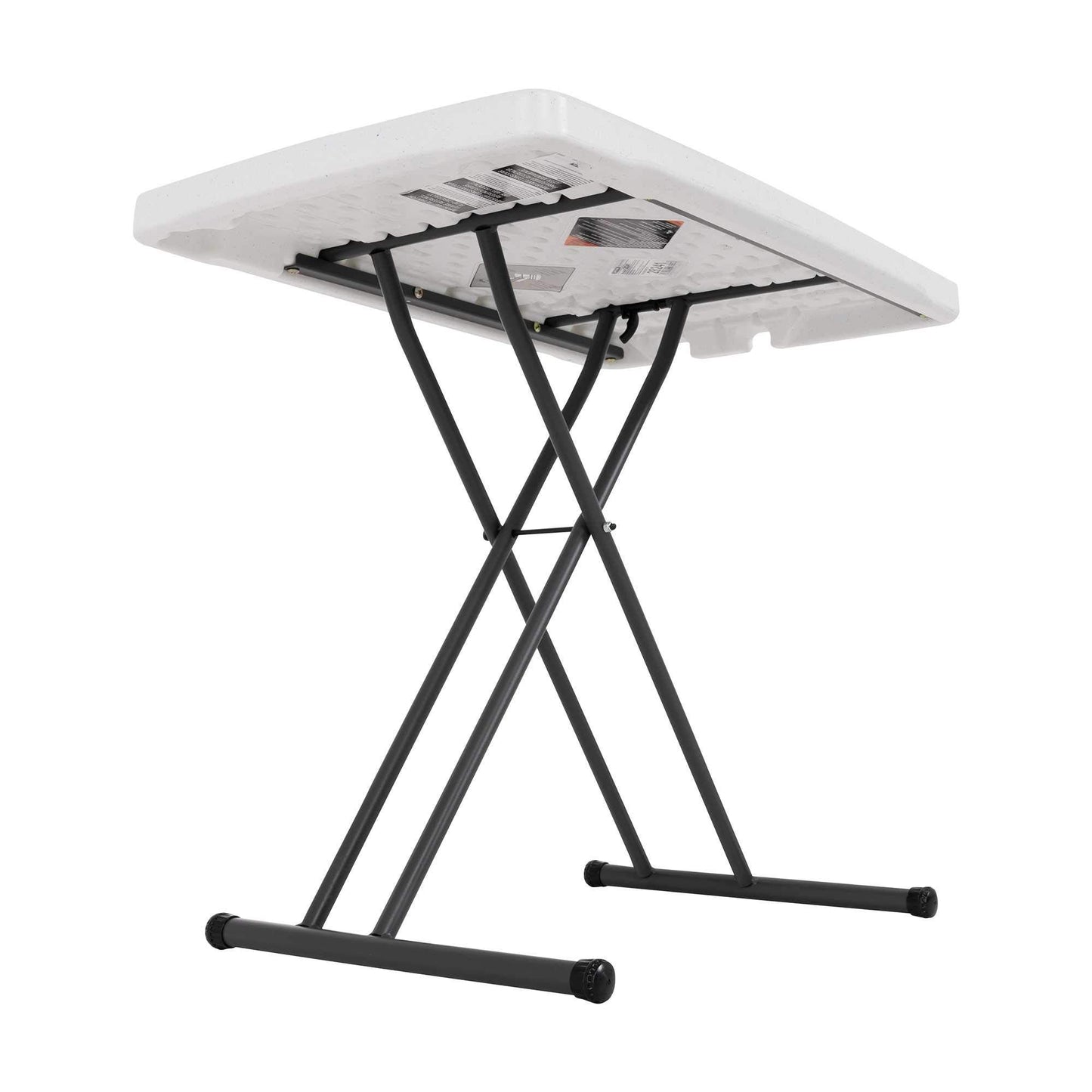 LIFETIME 80251 Adjustable Folding Laptop Table TV Tray, 26 Inch, White Granite