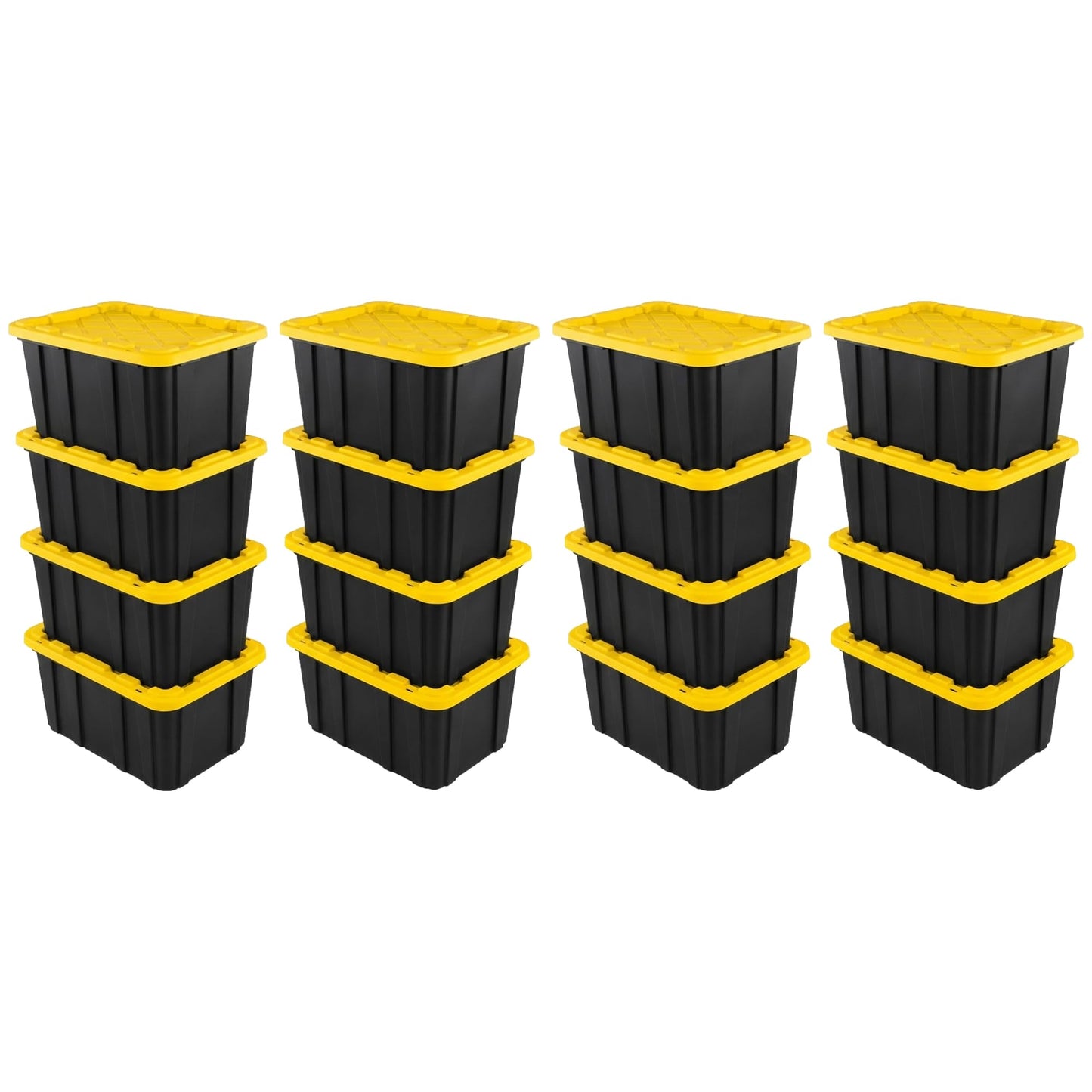 Sterilite 12-Pack Industrial Tote Plastic Storage Container Bins with Lids, 17 Gallon