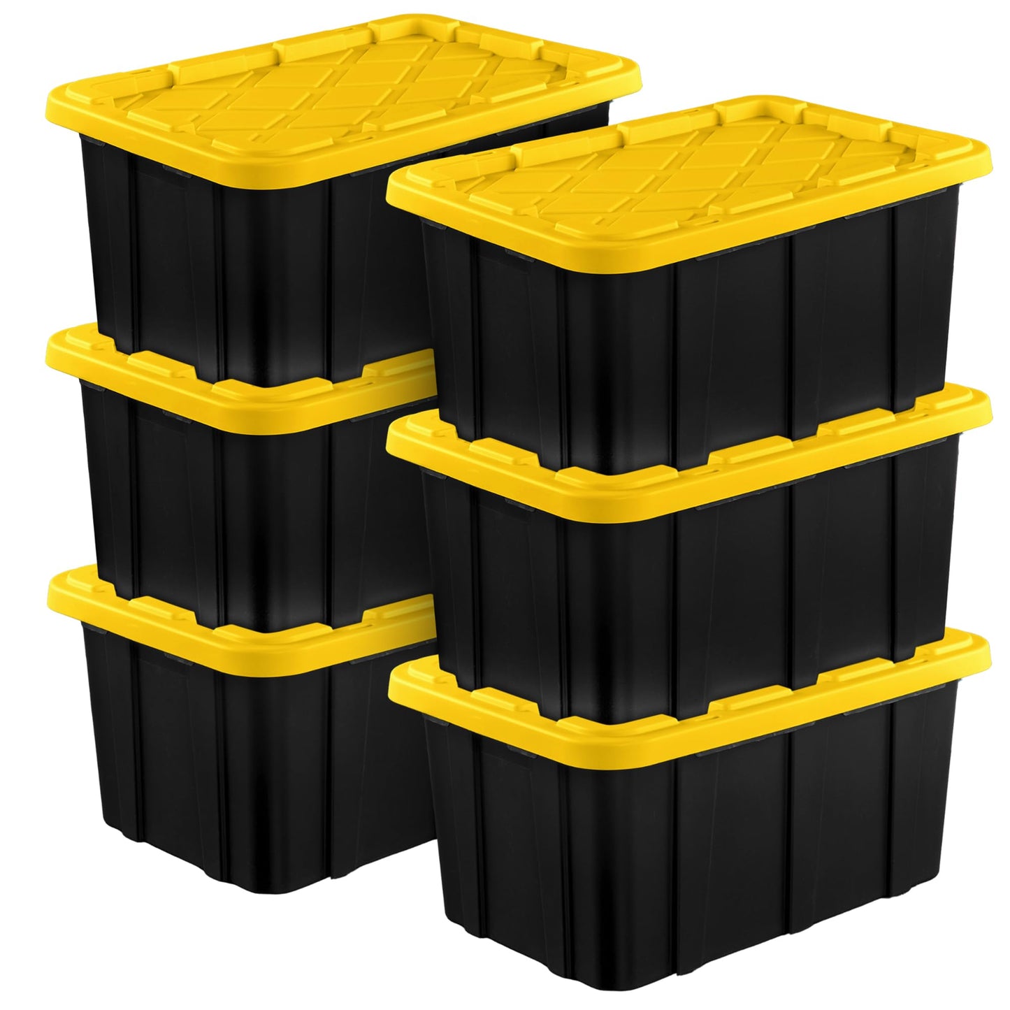 Sterilite 12-Pack Industrial Tote Plastic Storage Container Bins with Lids, 17 Gallon