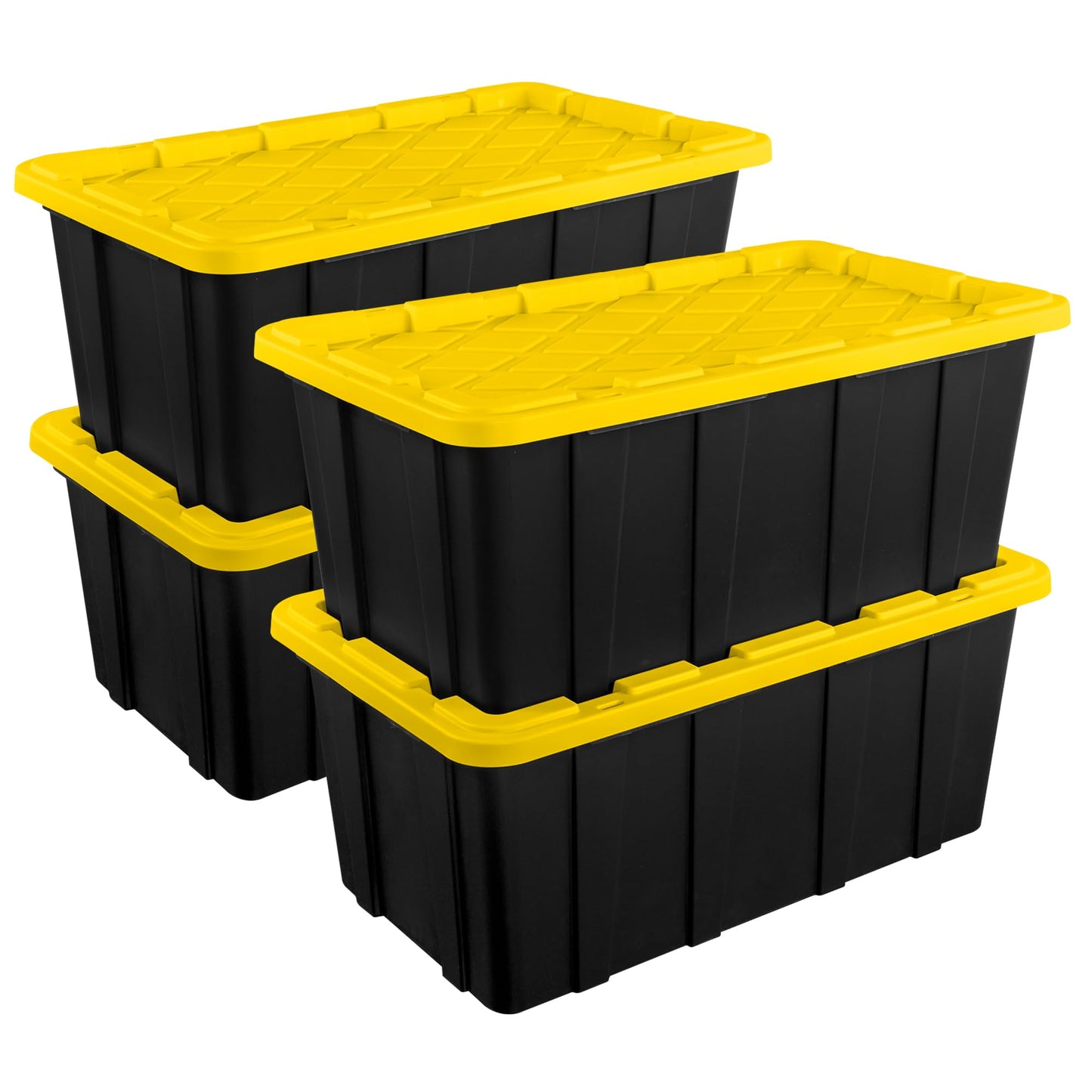 Sterilite 12-Pack Industrial Tote Plastic Storage Container Bins with Lids, 17 Gallon