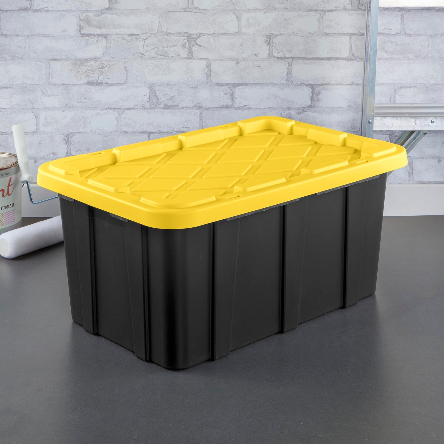 Sterilite 12-Pack Industrial Tote Plastic Storage Container Bins with Lids, 17 Gallon