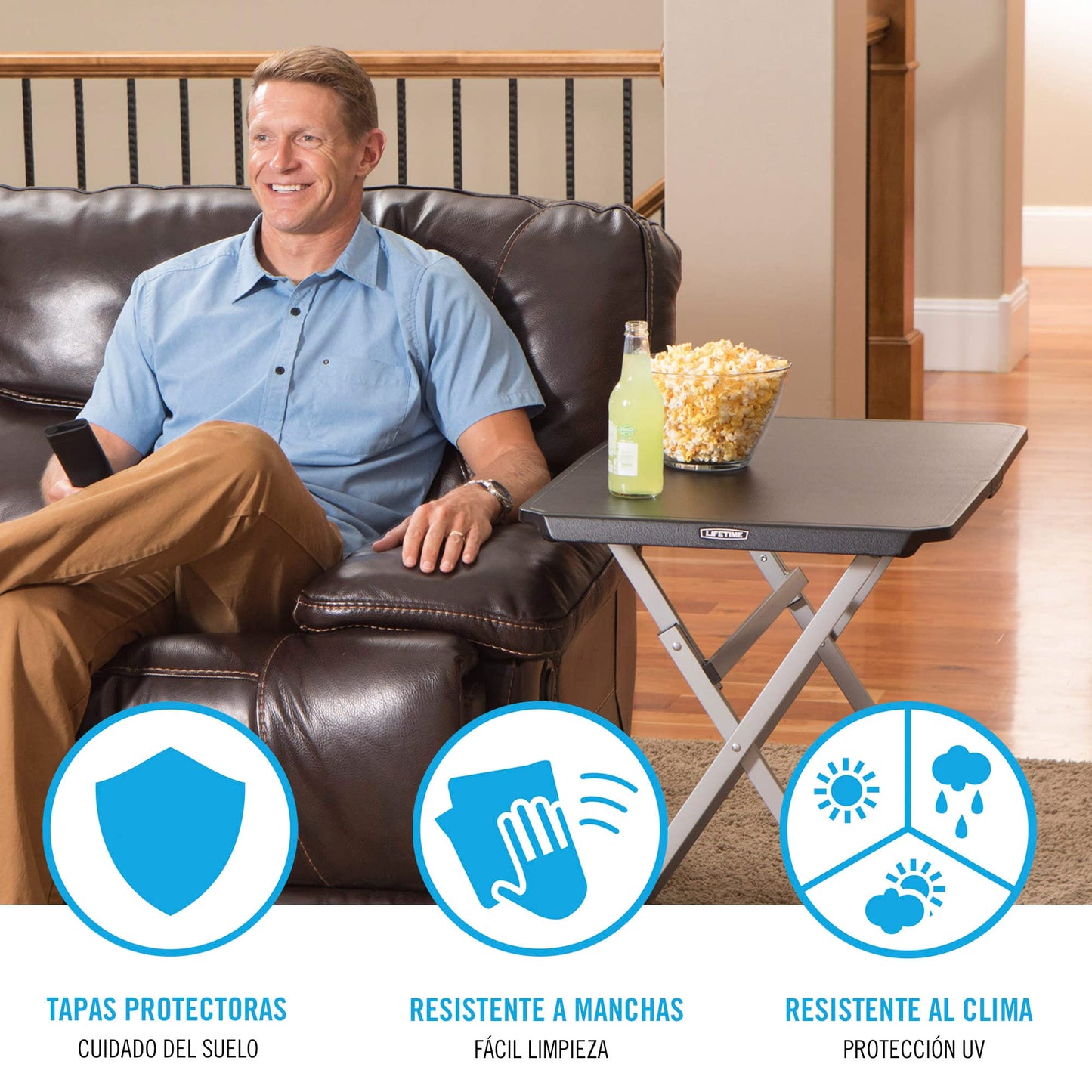LIFETIME Small Folding Table, Personal TV Tray - Portable -  30 Inch (80623)