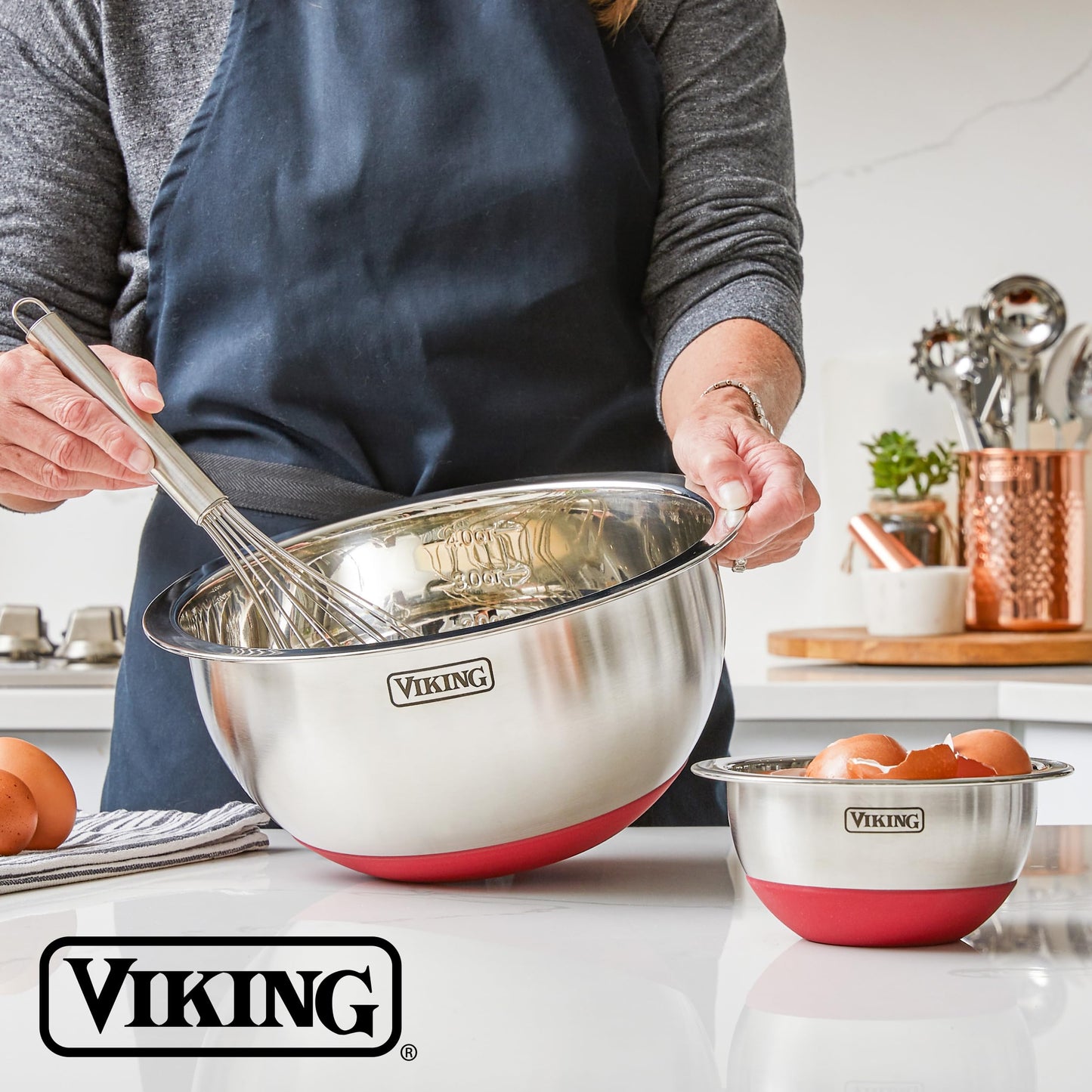 Viking Mixing Bowls Set, 10 Piece Stainless Steel Kitchen Cookware