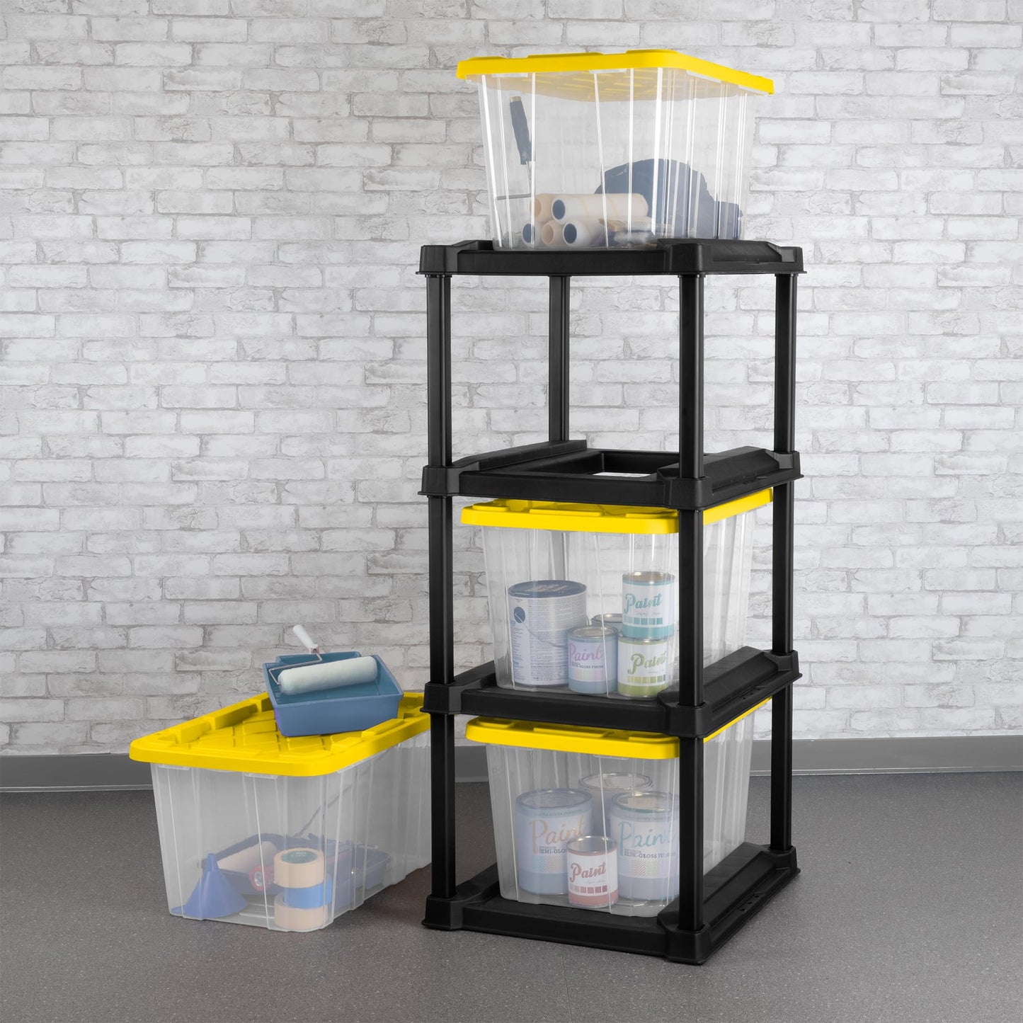Sterilite 12-Pack Industrial Tote Plastic Storage Container Bins with Lids, 17 Gallon