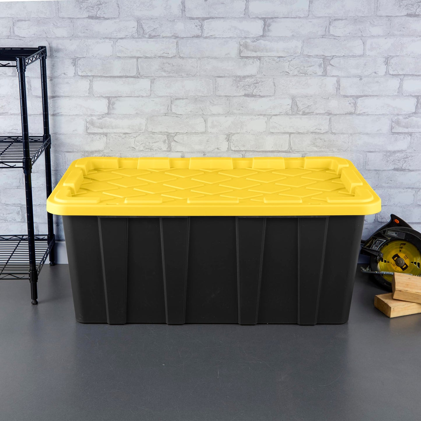 Sterilite 12-Pack Industrial Tote Plastic Storage Container Bins with Lids, 17 Gallon