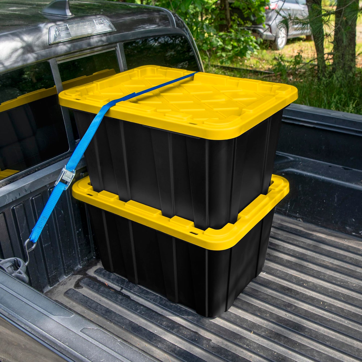 Sterilite 12-Pack Industrial Tote Plastic Storage Container Bins with Lids 27 Gallon