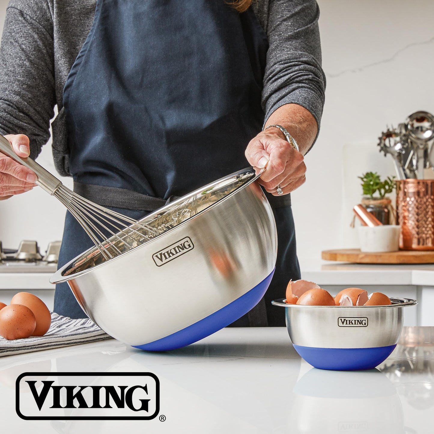 Viking Mixing Bowls Set, 10 Piece Stainless Steel Kitchen Cookware