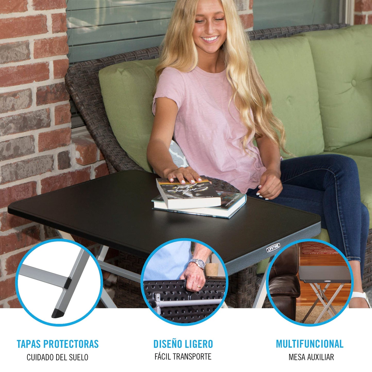 LIFETIME Small Folding Table, Personal TV Tray - Portable -  30 Inch (80623)