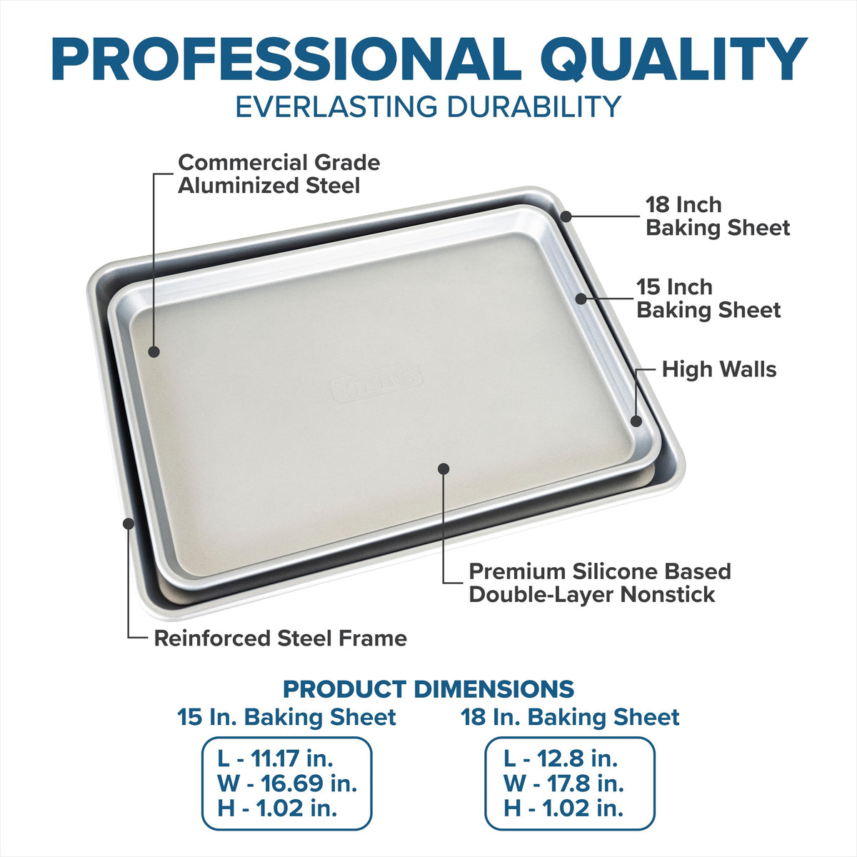 Viking Premium 3-Piece Nonstick Baking Sheet Pan Set