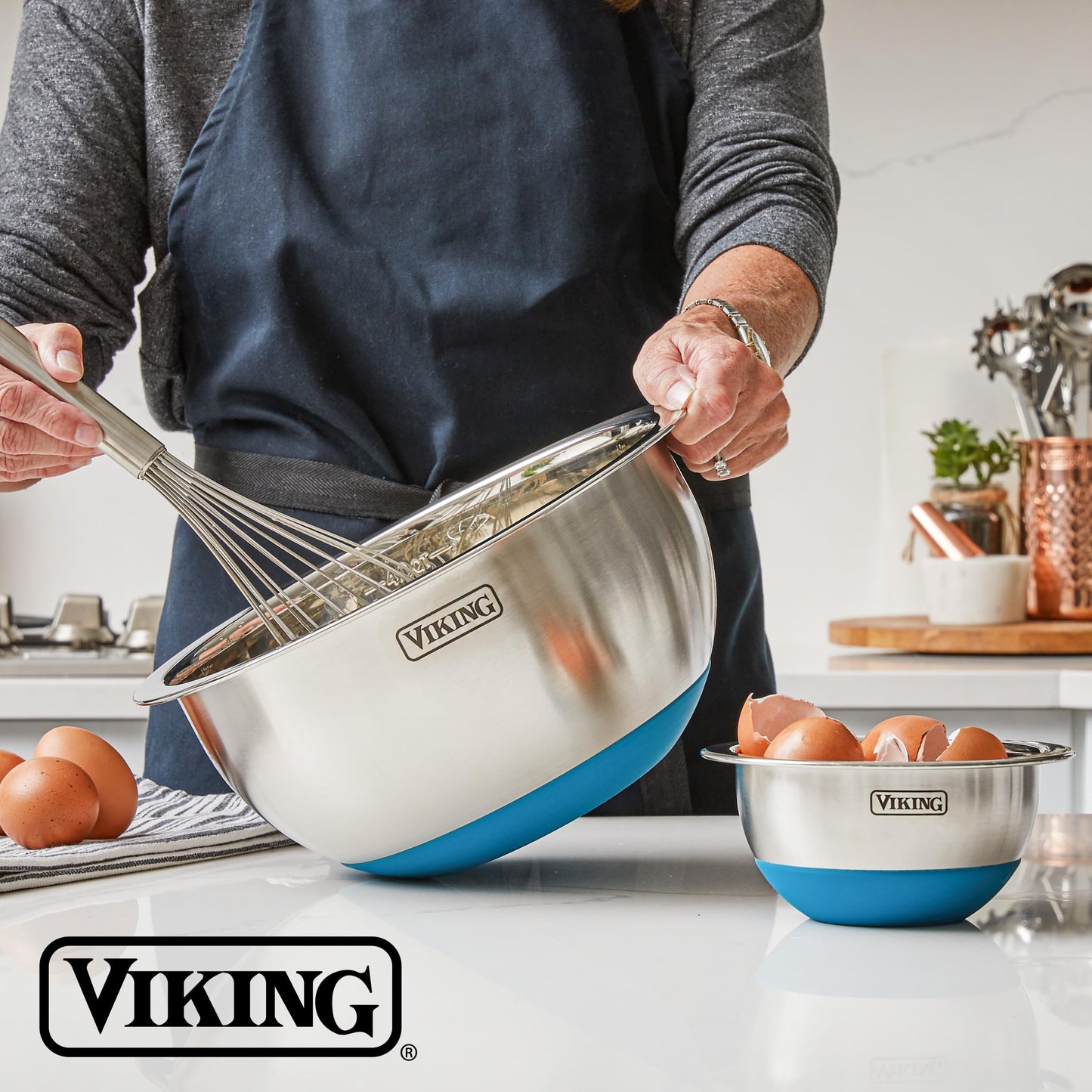 Viking Mixing Bowls Set, 10 Piece Stainless Steel Kitchen Cookware