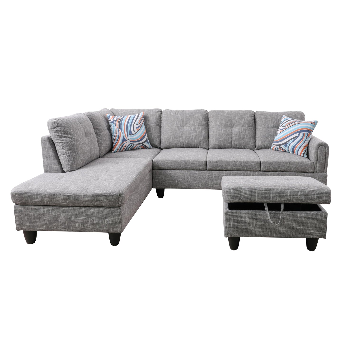 ChicFurnit L Shaped Sectional Couches, Modular Sectional Sofa with Ottoman Storage