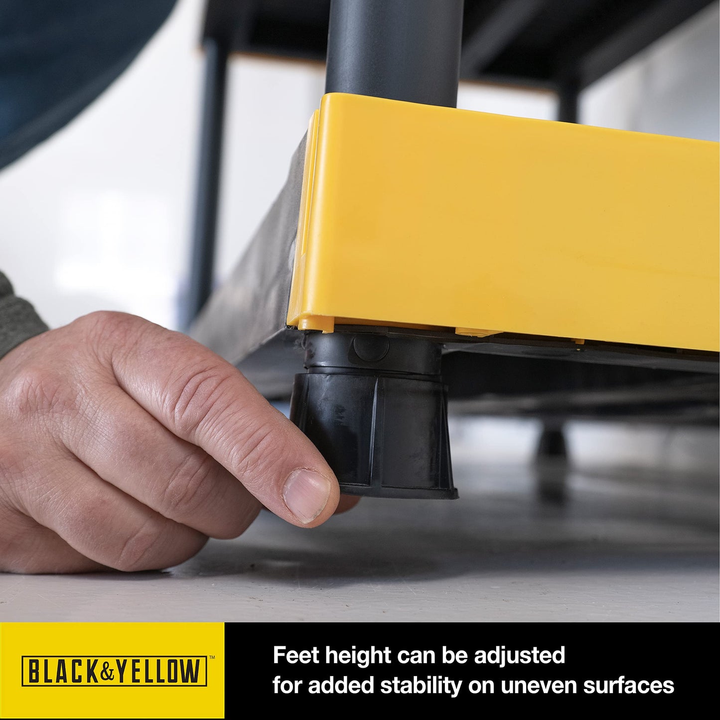 CX Black & Yellow 4-Tier Heavy Duty Storage Shelves and 8 Heavy Duty Storage Bins with Lids