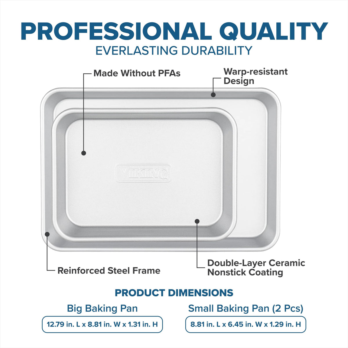 Viking Premium 3-Piece Nonstick Baking Sheet Pan Set