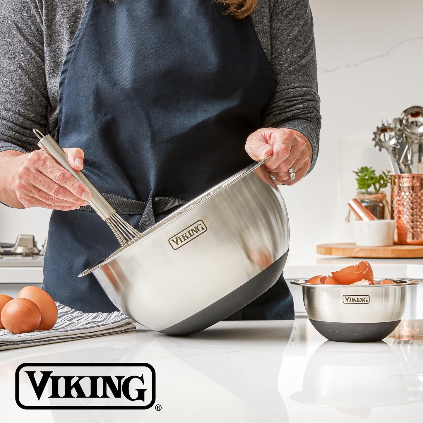 Viking Mixing Bowls Set, 10 Piece Stainless Steel Kitchen Cookware